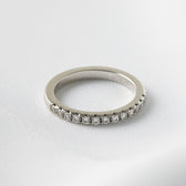 Half Pavé Moissanite Wedding Band