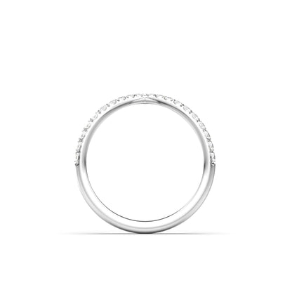 Half Pavè With Peak Moissanite Wedding Band - Moissanite Engagement Rings