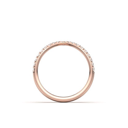 Half Pavè With Peak Moissanite Wedding Band - Moissanite Engagement Rings