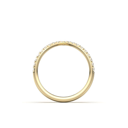 Half Pavè With Peak Moissanite Wedding Band - Moissanite Engagement Rings