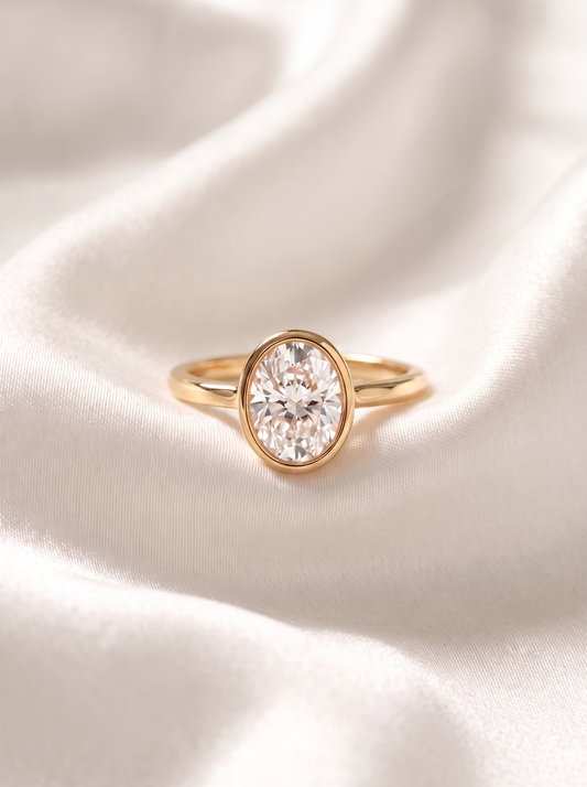 Maeve: Oval Bezel Diamond Engagement Ring