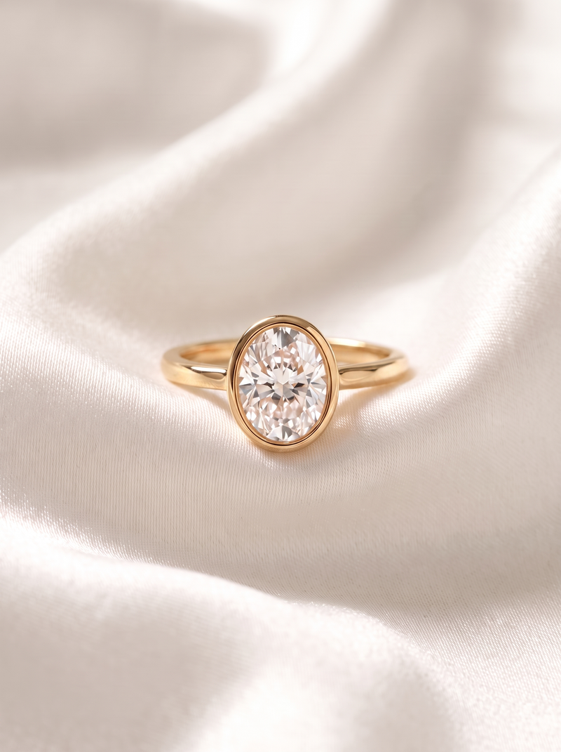 Emerald cut engagement ring in yellow gold