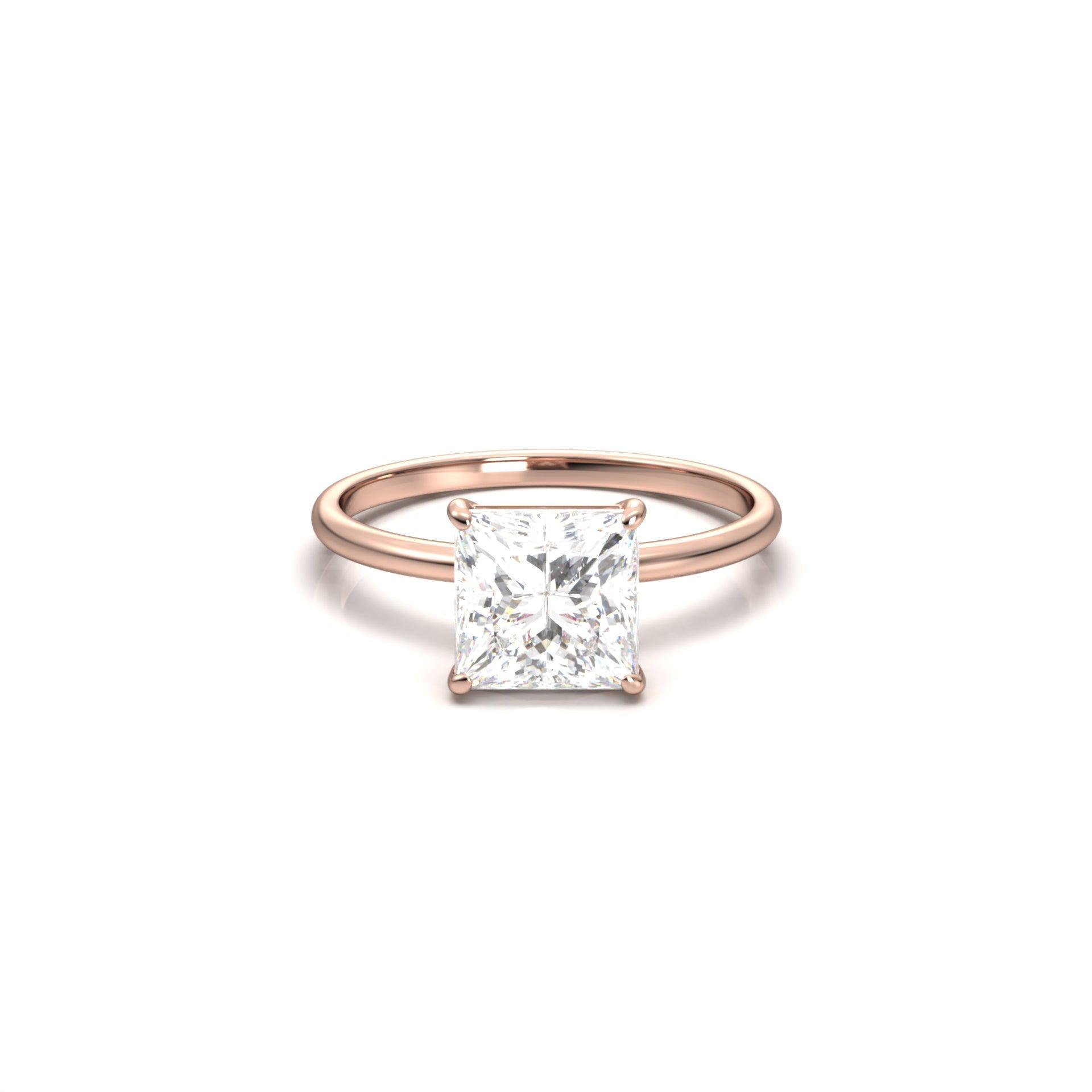 Princess Solitaire Diamond Engagement Ring | Moissanite Engagement Rings