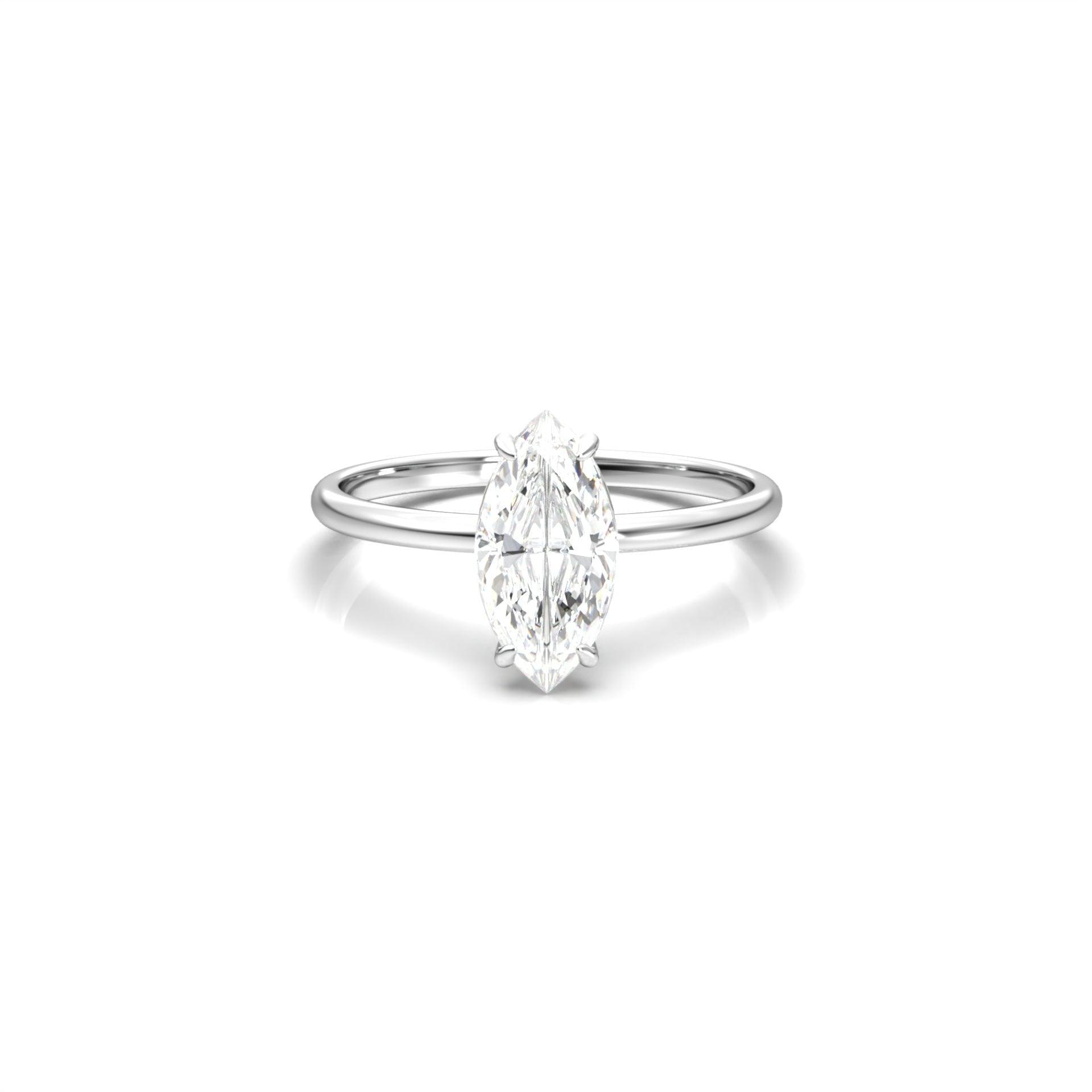 Marquise Cut Solitaire Engagement Ring | Moissanite Engagement Rings