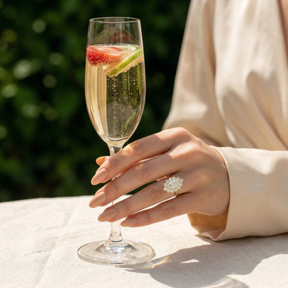 Marquise Halo Cluster Moissanite Engagement Ring