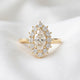 Marquise Halo Cluster Moissanite Engagement Ring - Moissanite Engagement Rings