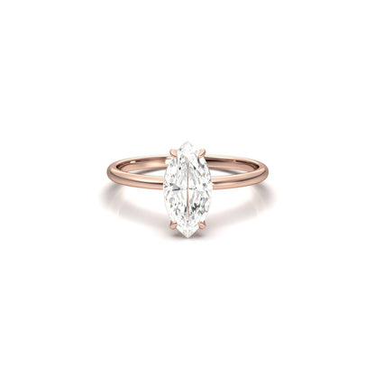 Marquise Solitaire 14K Yellow Gold Moissanite Engagement Ring - Ready To Ship - Moissanite Engagement Rings