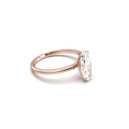 Marquise Solitaire 14K Yellow Gold Moissanite Engagement Ring - Ready To Ship - Moissanite Engagement Rings