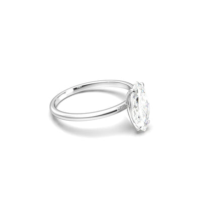 Marquise Solitaire Diamond Engagement Ring - Moissanite Engagement Rings