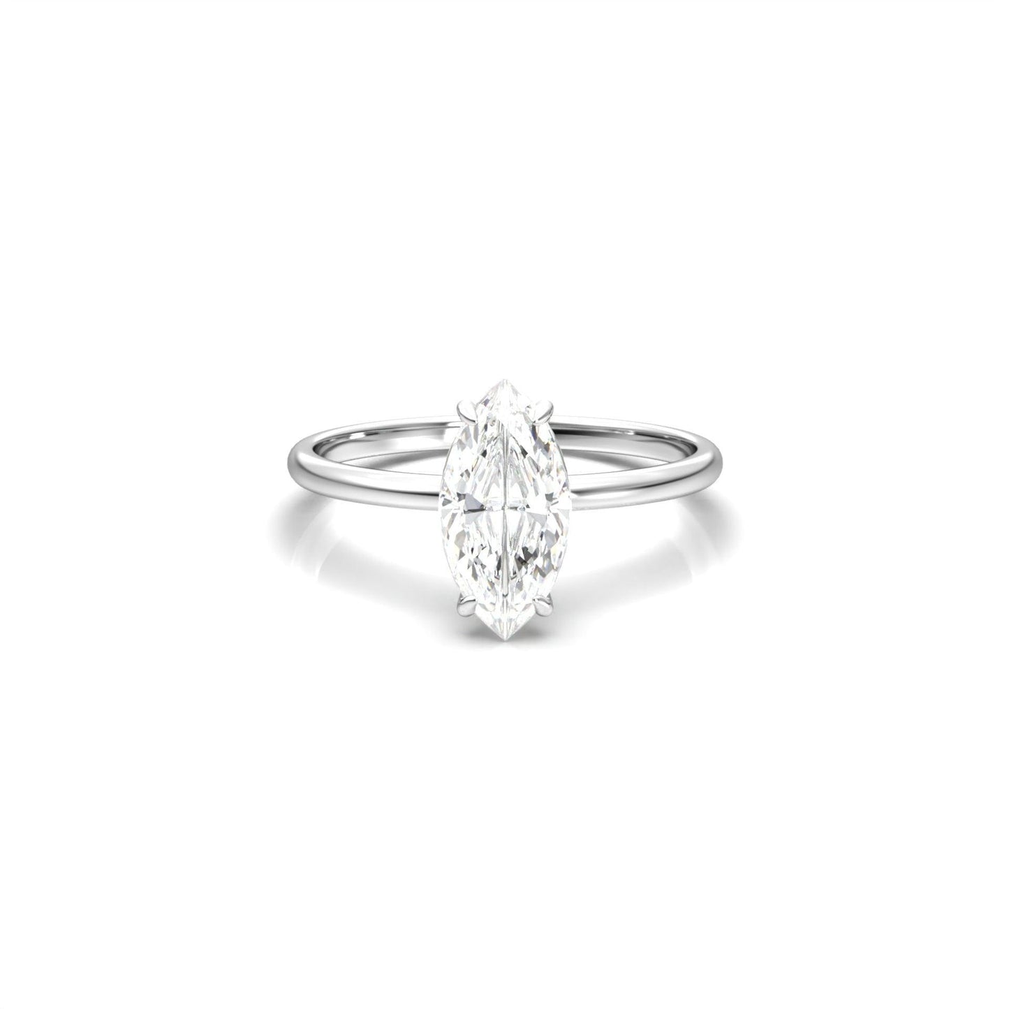 Marquise Solitaire Diamond Ring - Moissanite Engagement Rings