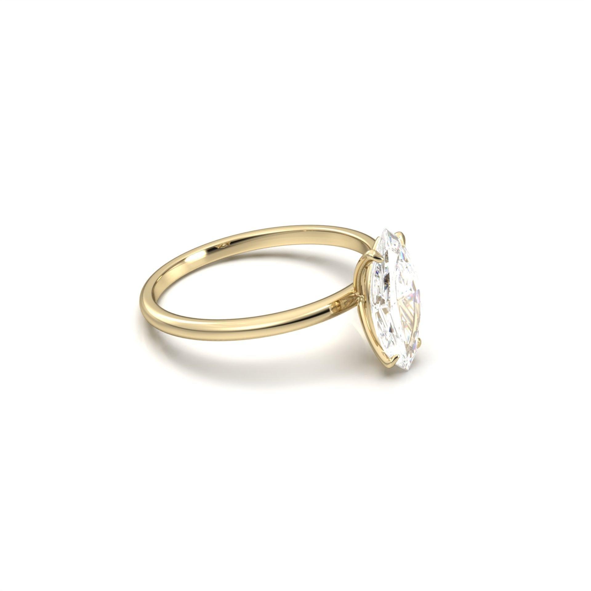 Marquise Solitaire Moissanite Engagement Ring - Moissanite Engagement Rings