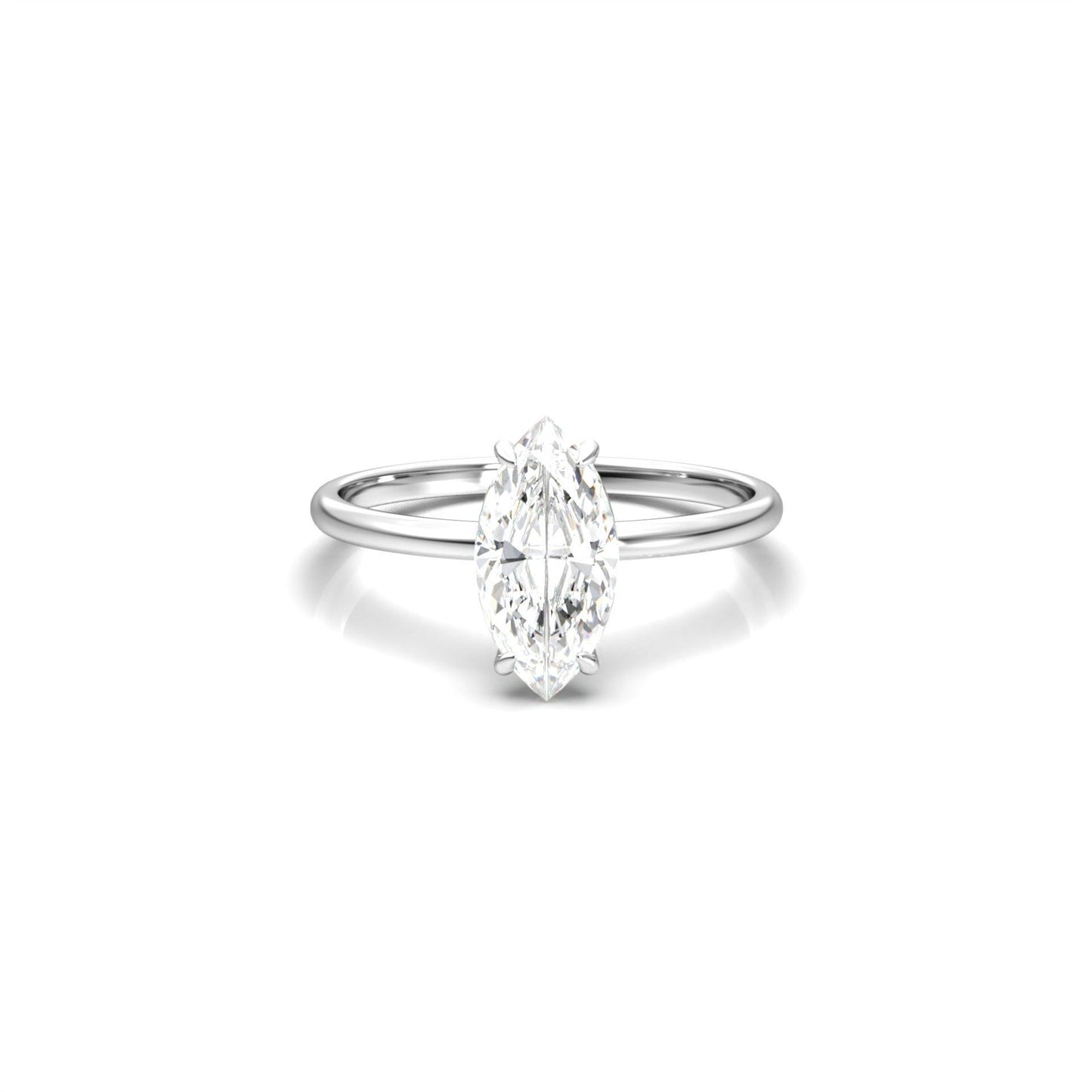 Marquise Solitaire With Hidden Halo - moissaniteengagementrings
