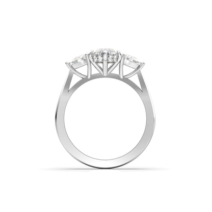 Marquise Trilogy Diamond Engagement Ring - Moissanite Engagement Rings