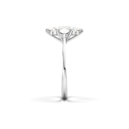 Marquise Trilogy Diamond Engagement Ring - Moissanite Engagement Rings
