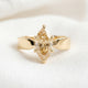Marquise Yellow Gold Moissanite Engagement Ring - Moissanite Engagement Rings