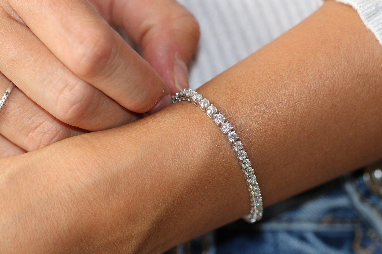 Moissanite Bracelet - Ready To Ship - Moissanite Engagement Rings