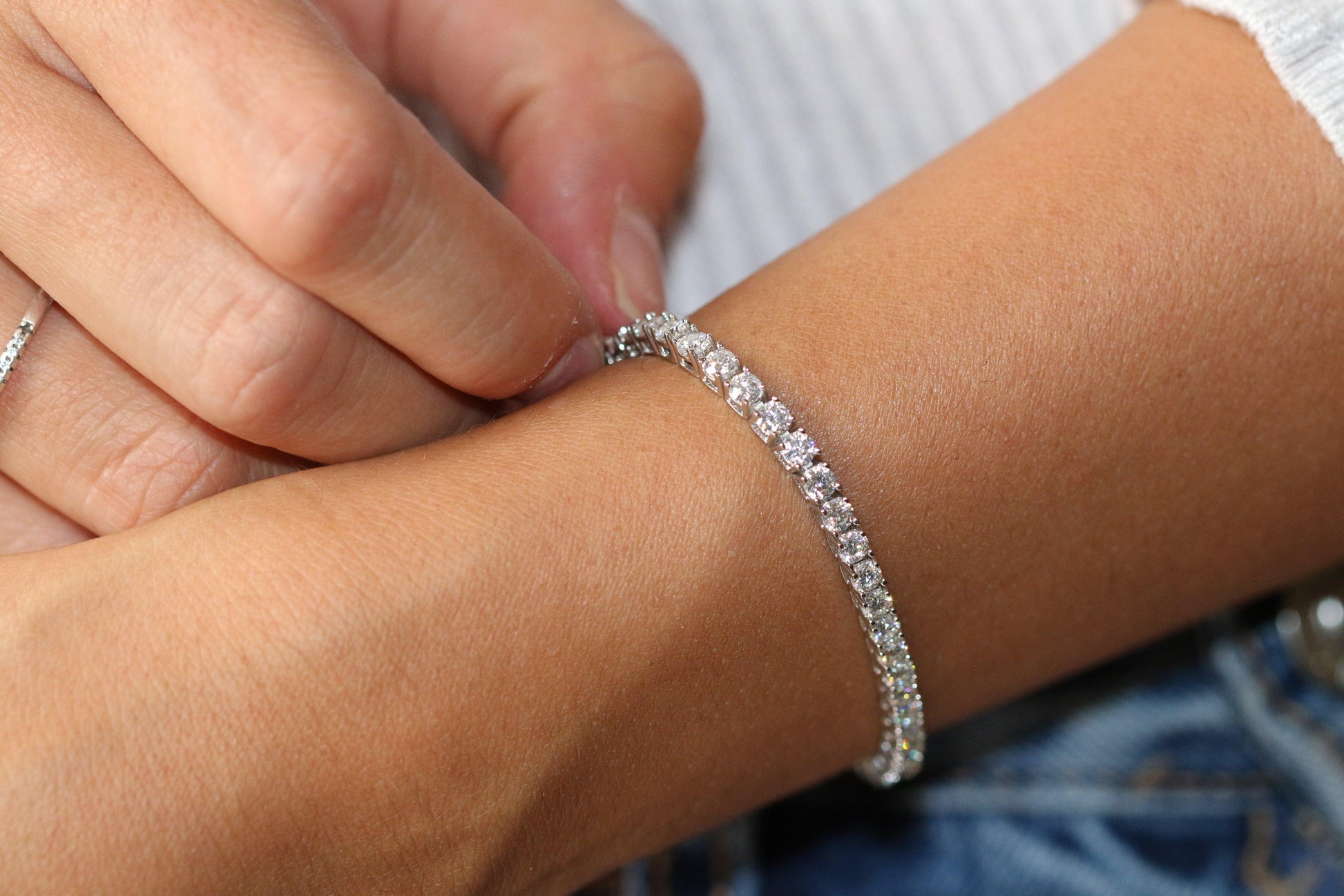 Moissanite Bracelet - Ready To Ship - Moissanite Engagement Rings