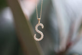 Diamond Lettered Necklace