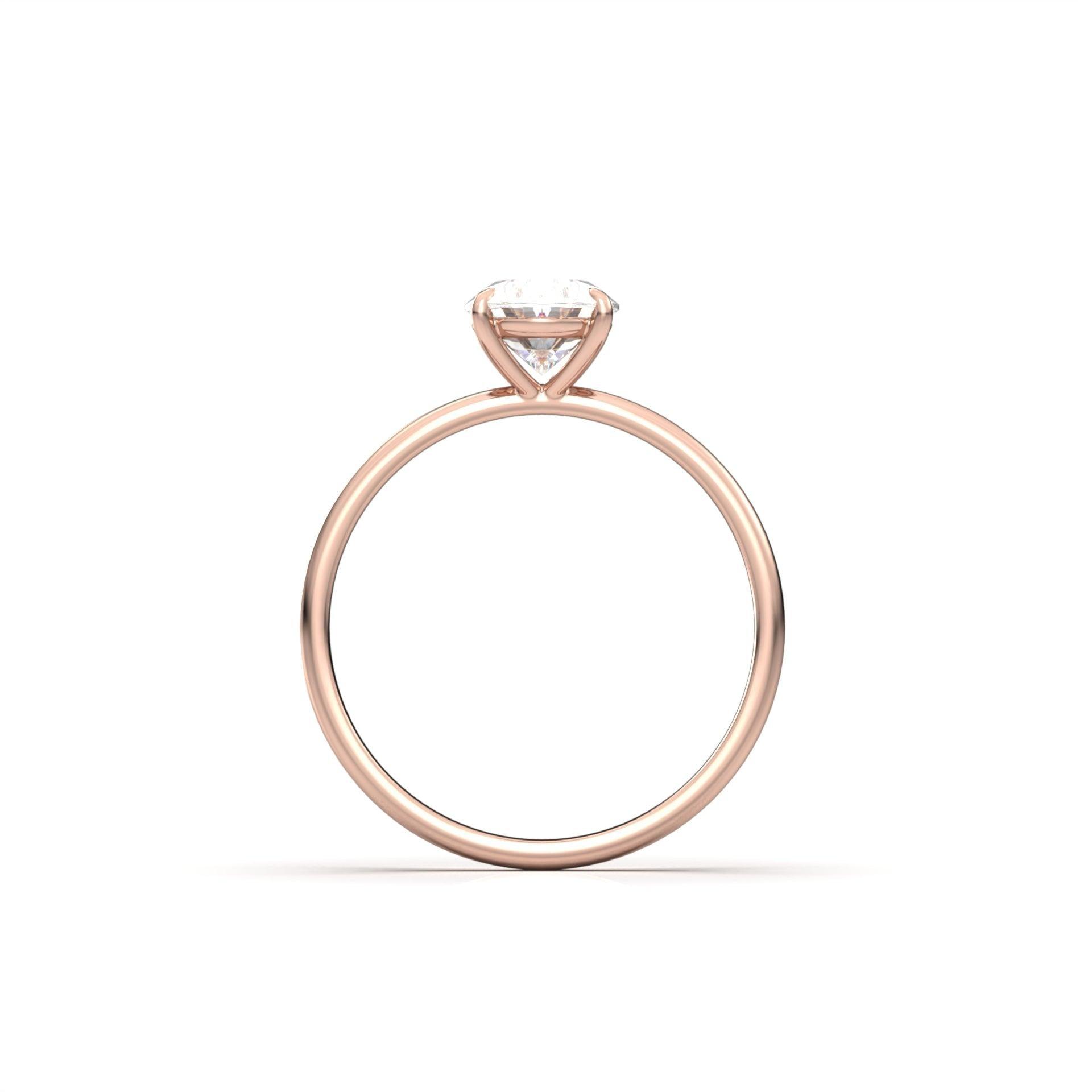 moissanite, oval solitaire, rose gold band, engagement ring | Moissanite Engagement Rings 