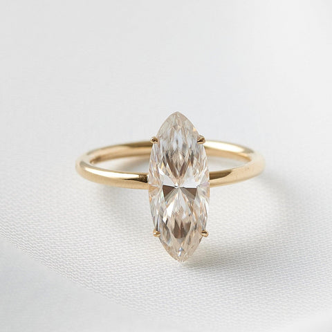 Marquise Solitaire Diamond Engagement Ring