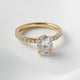 Oval 4 Claw Half Pavè Hidden Halo Moissanite Engagement Ring - Ready To Ship - Moissanite Engagement Rings