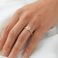 Oval 4 Claw Half Pavè Hidden Halo Moissanite Engagement Ring - Ready To Ship - Moissanite Engagement Rings
