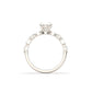 Oval Accent Stones Diamond Engagement Ring - Moissanite Engagement Rings