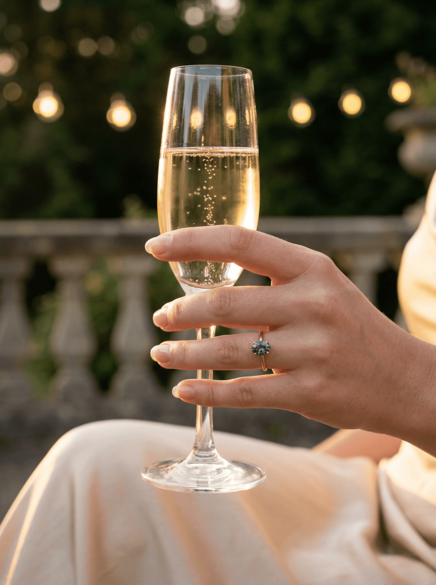 Oval Green Moissanite Engagement Ring - Moissanite Engagement Rings