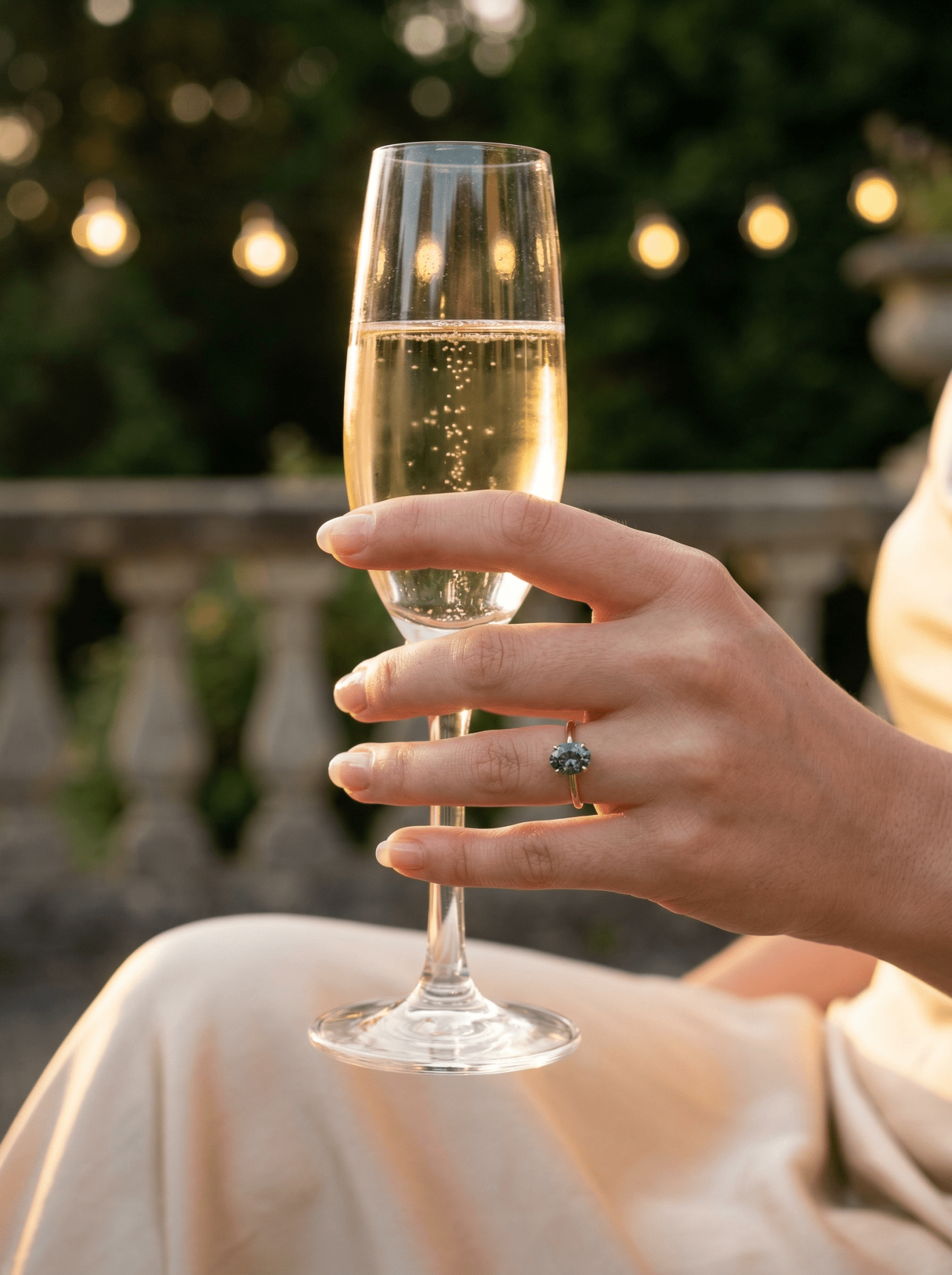 Oval Green Moissanite Engagement Ring - Moissanite Engagement Rings