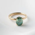 Oval Emerald Colour Solitaire Moissanite Engagement Ring - Ready To Ship