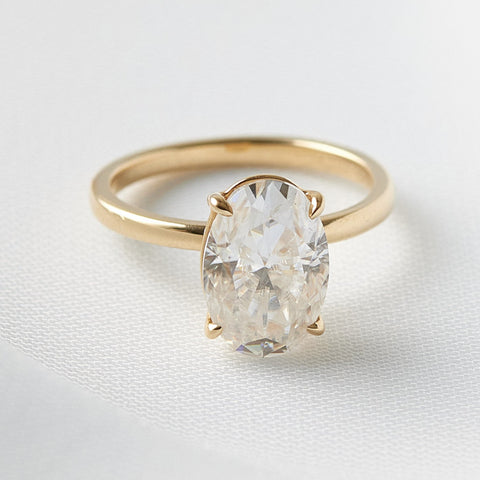Oval Solitaire Moissanite Engagement Ring