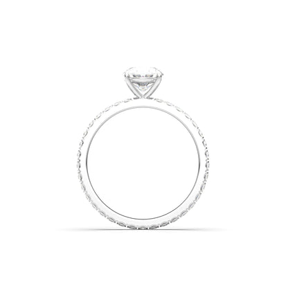 Oval Full Pavé Diamond Engagement Ring - Moissanite Engagement Rings