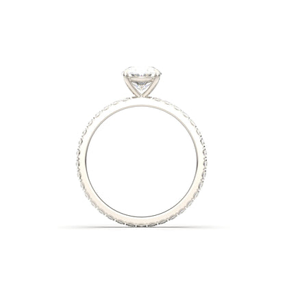 Oval Full Pavé Diamond Engagement Ring - Moissanite Engagement Rings