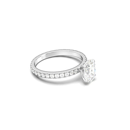 Oval Full Pavé Diamond Engagement Ring - Moissanite Engagement Rings