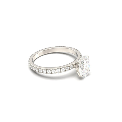 Oval Full Pavé Diamond Engagement Ring - Moissanite Engagement Rings