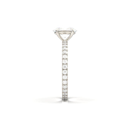 Oval Full Pavé Diamond Engagement Ring - Moissanite Engagement Rings