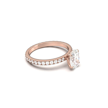 Oval Full Pavé Diamond Engagement Ring - Moissanite Engagement Rings