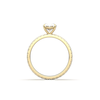 Oval Full Pavé Diamond Engagement Ring - Moissanite Engagement Rings