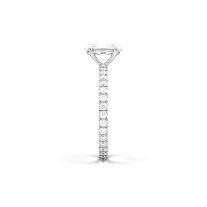 Oval Full Pavé Diamond Engagement Ring - Moissanite Engagement Rings