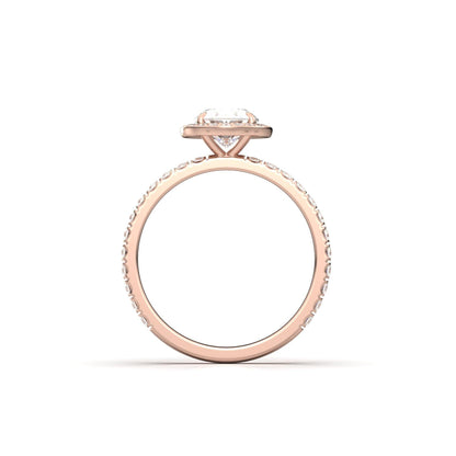 Oval Halo Full Pavé Moissanite Engagement Ring - Moissanite Engagement Rings