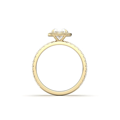 Oval Halo Full Pavé Moissanite Engagement Ring - Moissanite Engagement Rings