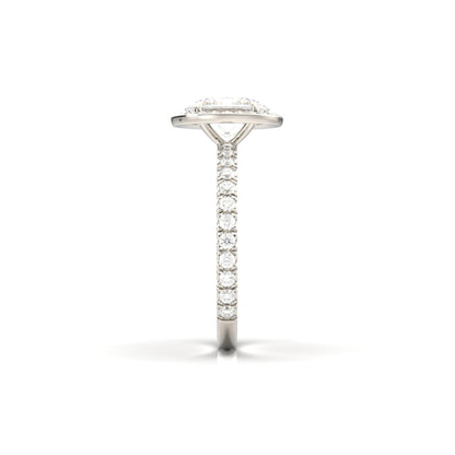 Oval Halo Full Pavé Moissanite Engagement Ring - Moissanite Engagement Rings