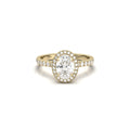 Avalon — Oval Halo With Full Pavé 14K Yellow Gold Ready To Ship Moissanite Engagement Ring