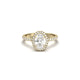 Oval Halo With Full Pavé 14K Yellow Gold Ready To Ship Moissanite Engagement Ring - Moissanite Engagement Rings