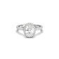 Oval Halo With Full Pavé Diamond Engagement Ring - Moissanite Engagement Rings