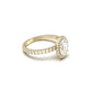 Oval Halo With Full Pavé Diamond Engagement Ring - Moissanite Engagement Rings