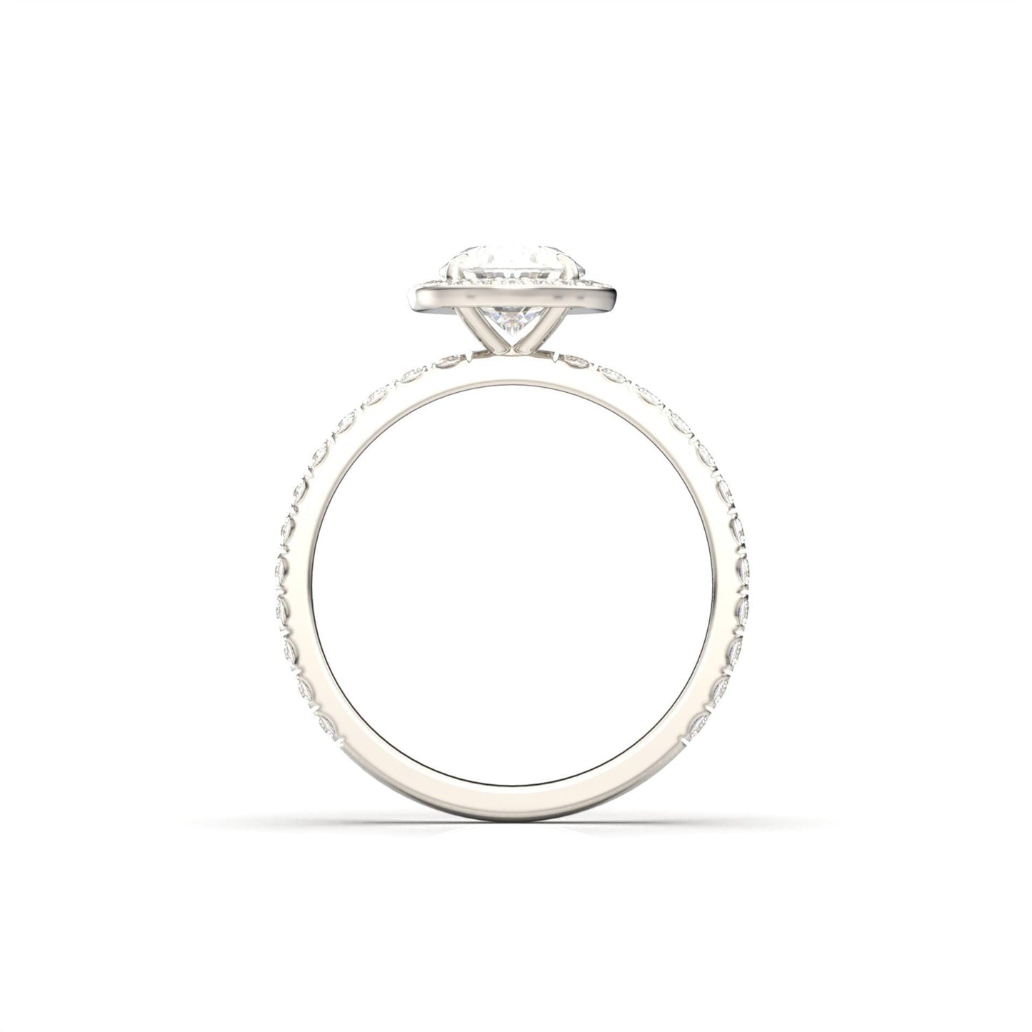 Oval Halo With Full Pavé - moissaniteengagementrings