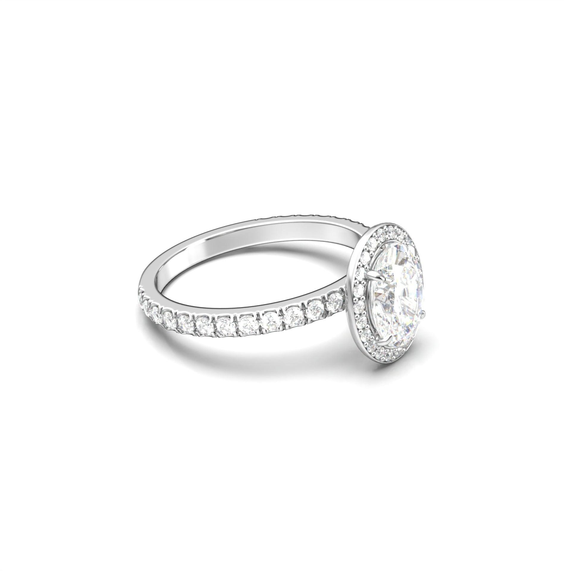 Oval Halo With Full Pavé - moissaniteengagementrings