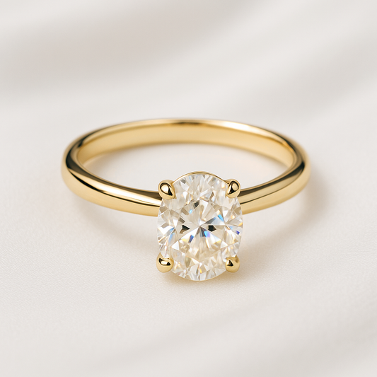Aurora: Oval Solitaire Moissanite Engagement Ring