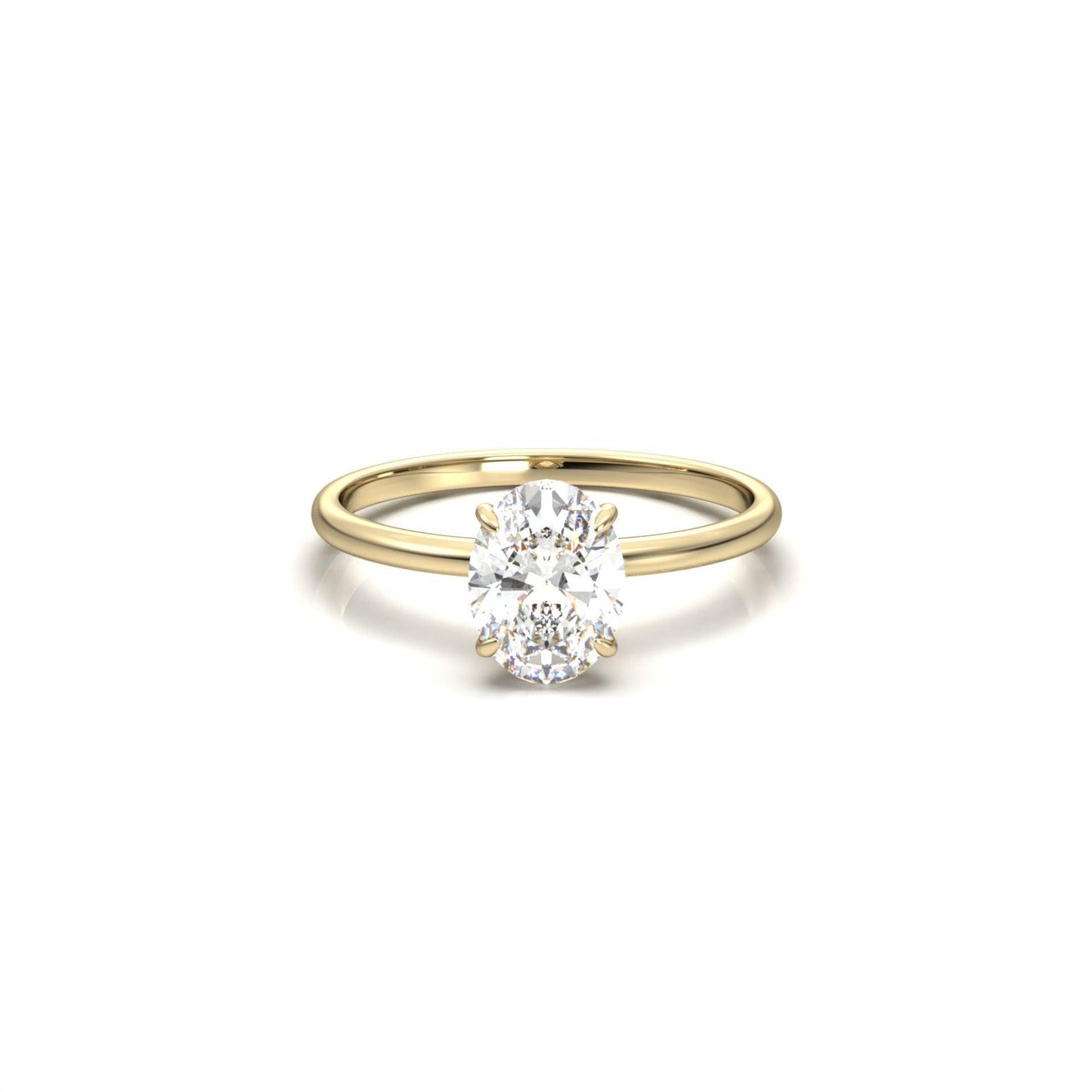 Oval Hidden Halo Moissanite Engagement Ring - Moissanite Engagement Rings